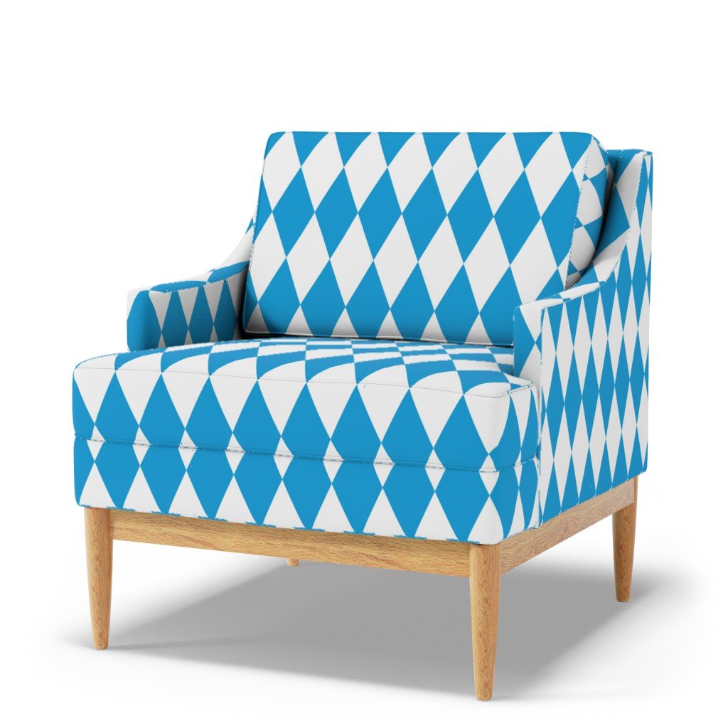 Oktoberfest Bavarian Blue and White Large Diagonal Diamond Pattern Fabric beer houses fabric
