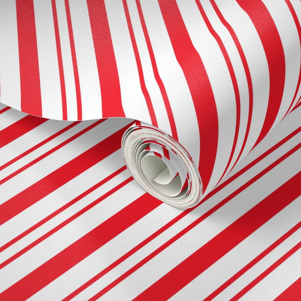 Red Diagonal Christmas Candy Stripes Decor Collection Interior Collection candy cane wallpaper