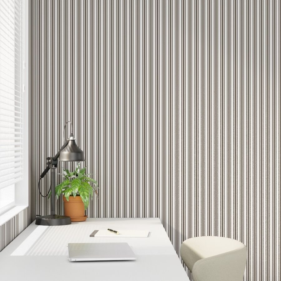 Trendy Large Brown Coco Pastel Brown French Mattress Ticking Double Stripes Home Decor Collection Home Styling Collection brown coco wallpaper