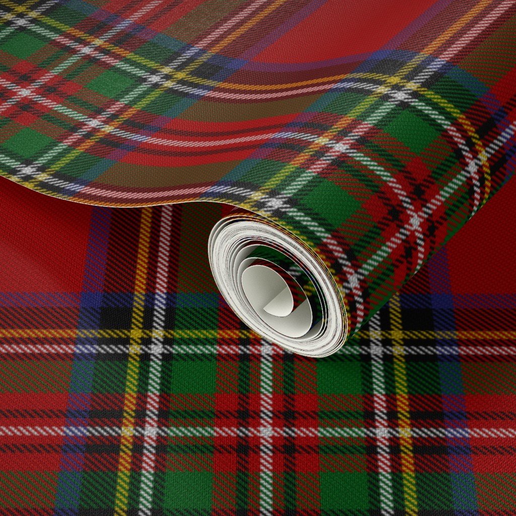 Royal Stewart Tartan Clan Plaid Home Decor Collection Home Styling Collection check wallpaper