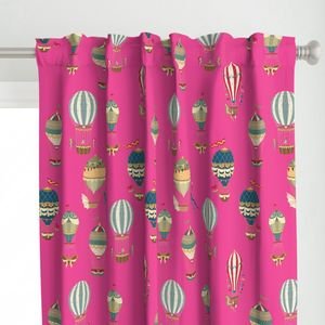 Vintage Hot Air Balloons on Hot Pink Home Styling Collection Design Collection helium balloons curtain design
