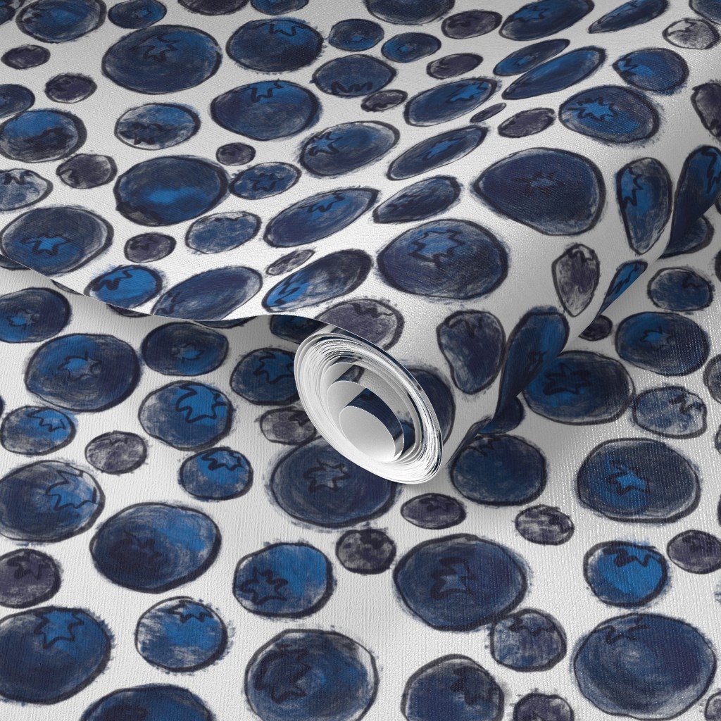 Blueberries on White Wallpaper berries wallpaper