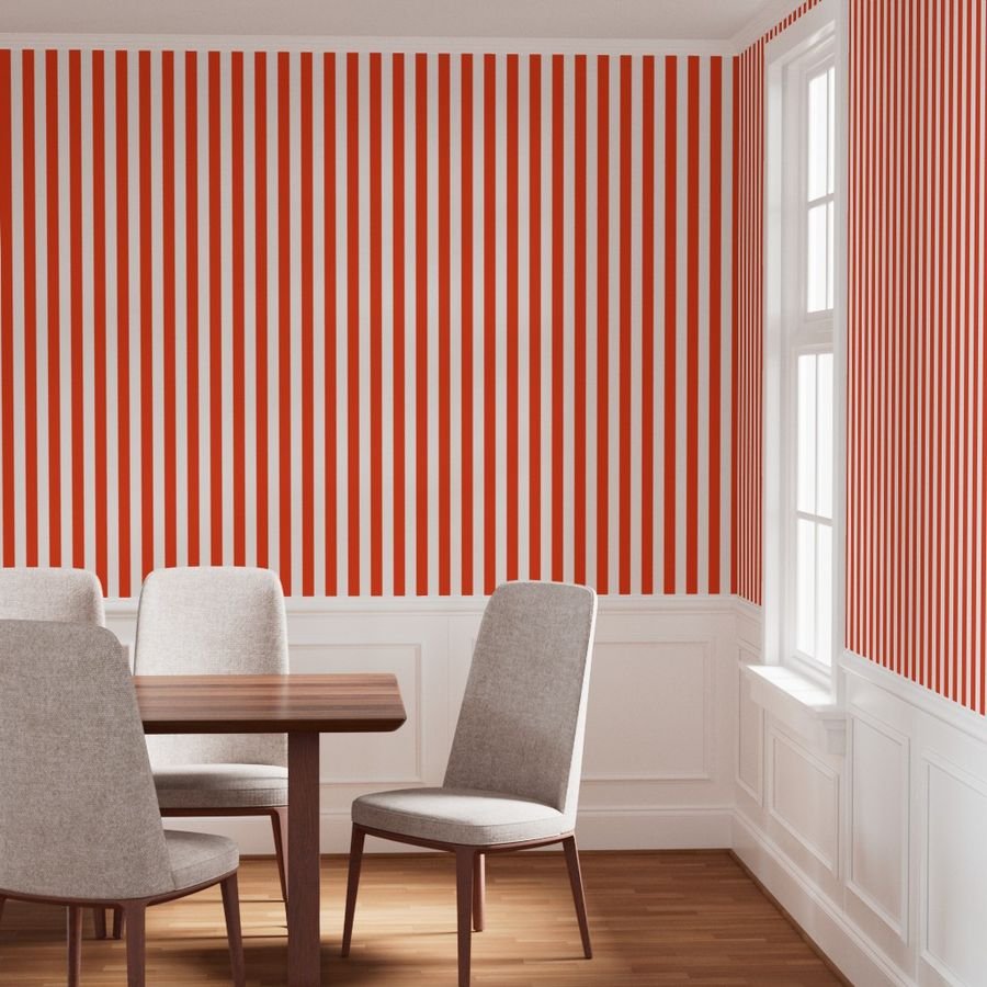 Citrus Orange Vertical Tent Stripes Florida Colors of the Sunshine Wallpaper citrus orange stripe wallpaper