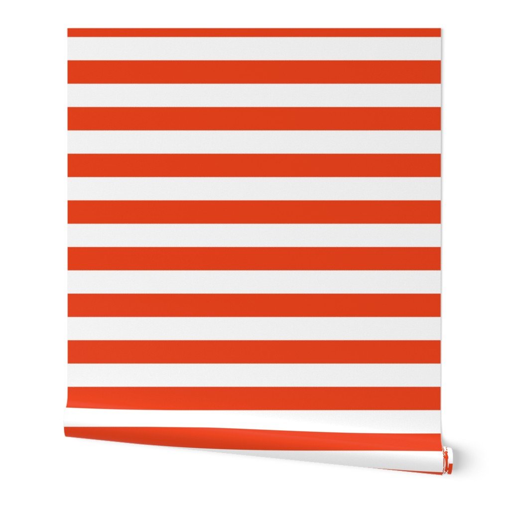 Citrus Orange Horizontal Tent Stripes Florida Colors of the Sunshine Wallpaper citrus orange stripe wallpaper