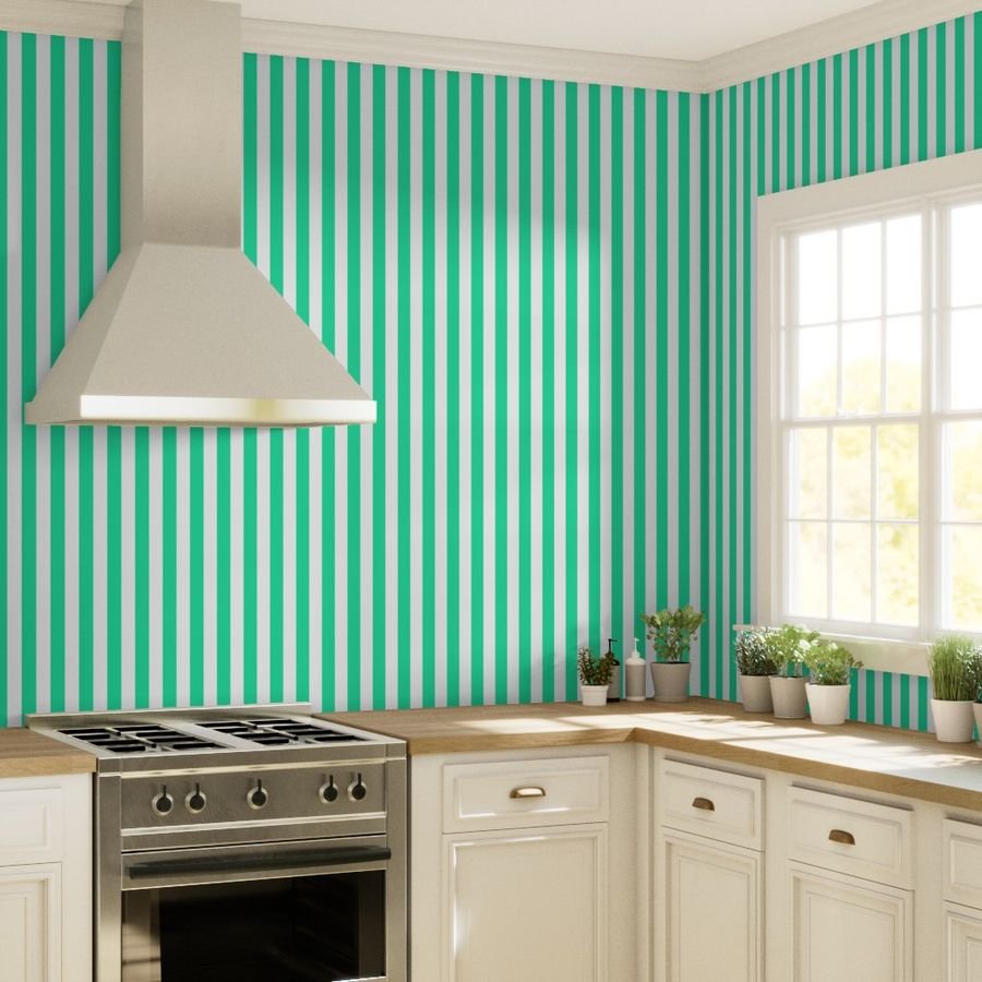 SeaMint Vertical Tent Stripes Florida Colors of the Sunshine State Wallpaper mint water wallpaper