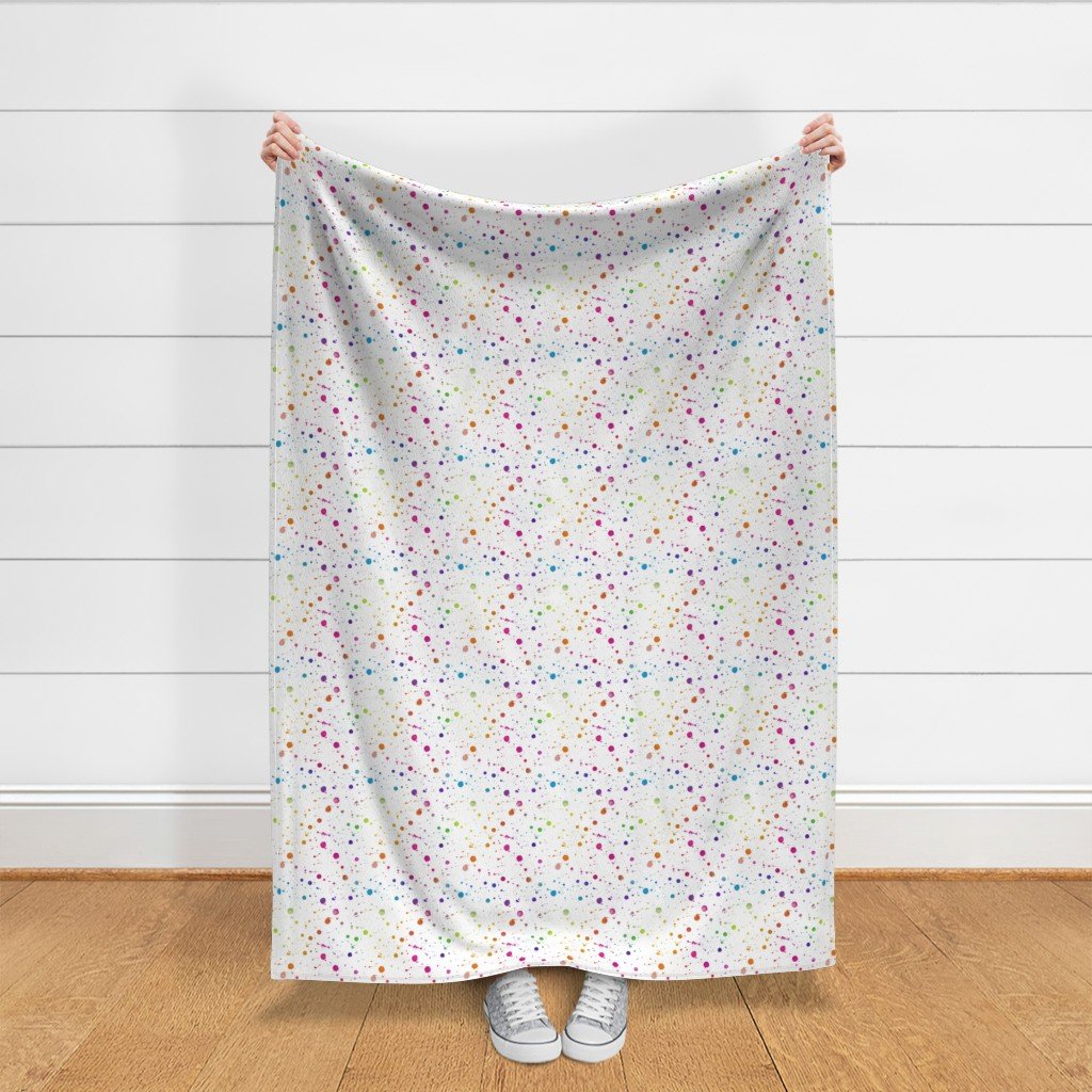 Rainbow Bright Pastel Watercolor Drops Splatters and Dribbles Fabric pastel dribbles fabric