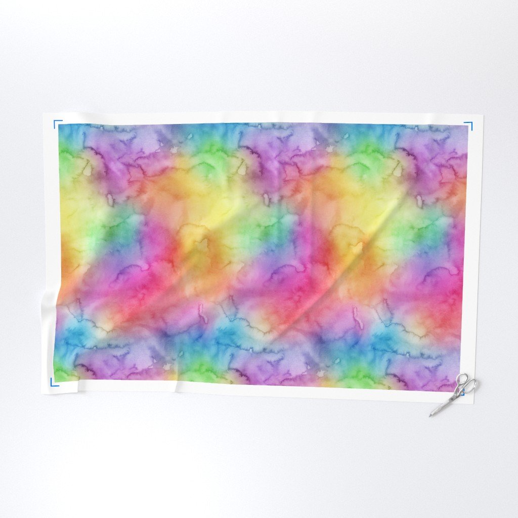 Bright Yellow Green Blue Pink Pastel Rainbow Watercolor Ombre Shades Fabric rainbow pastels fabric