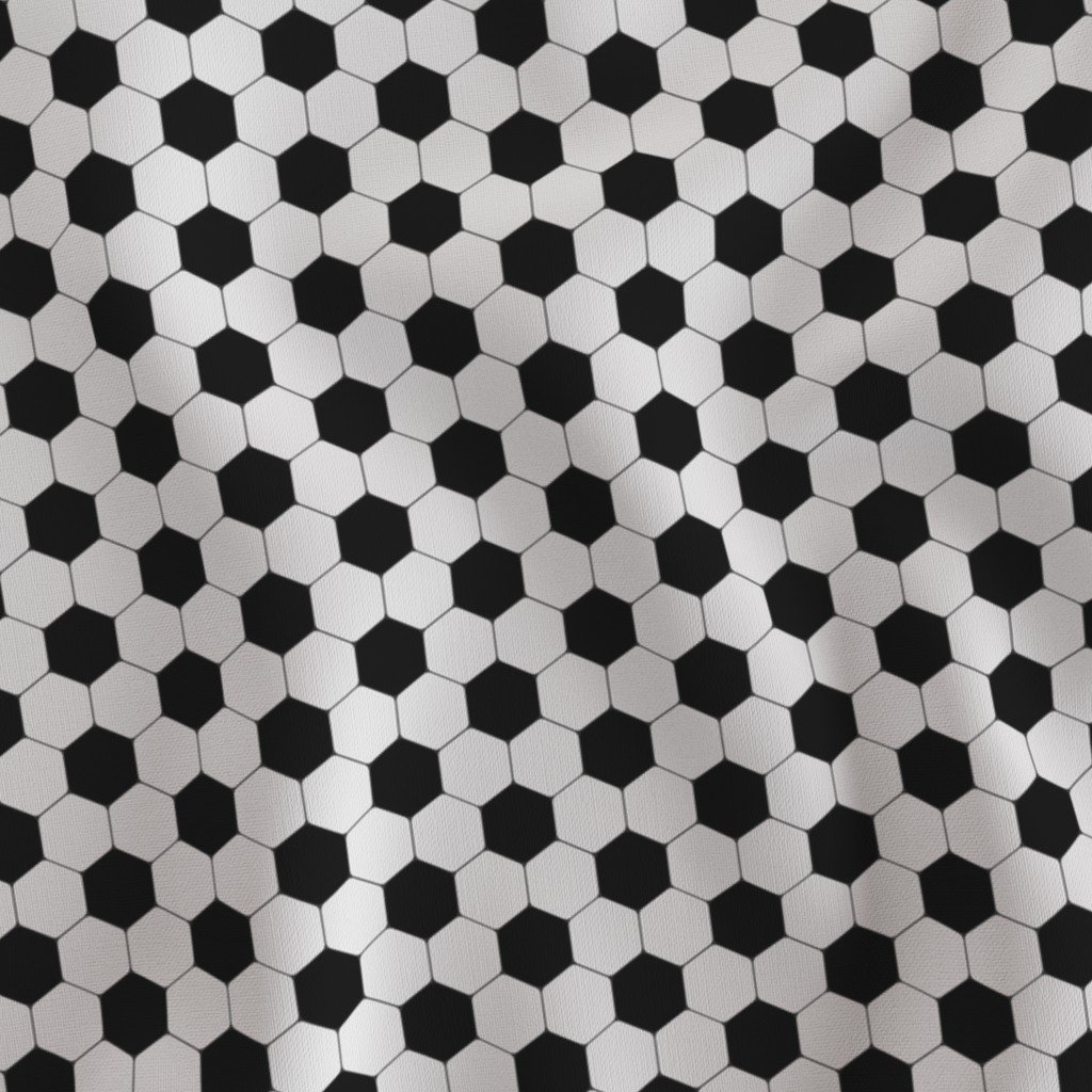 Mini Classic Soccer Football Hexagonal Black and White Seamless Print Fabric football pattern fabric