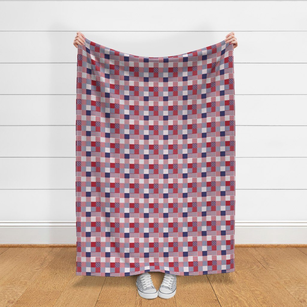USA Micro Flag Patchwork Quilt Squares Fabric patchwork quilt fabric