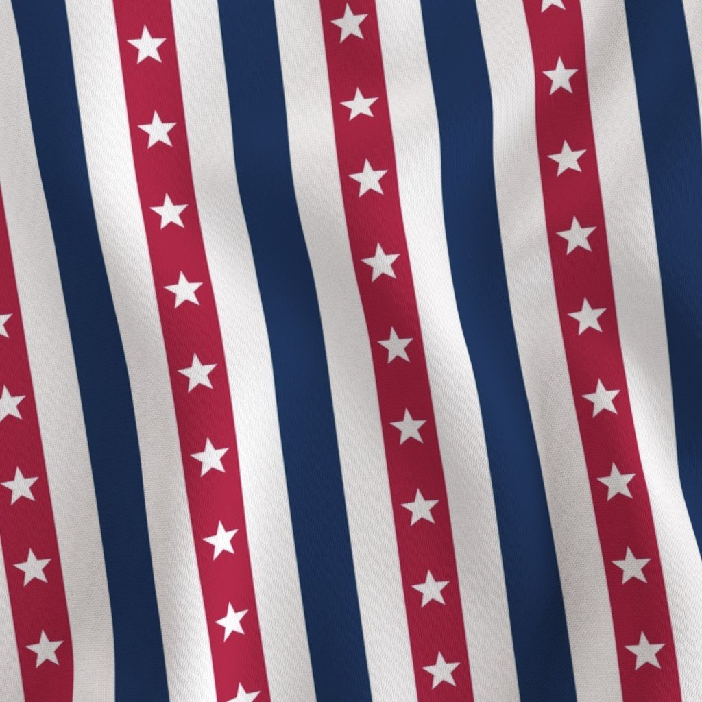 USA Flag Colors of Red White and Blue with Stars in Alternating 1 Inch Fabric stars stripes fabric