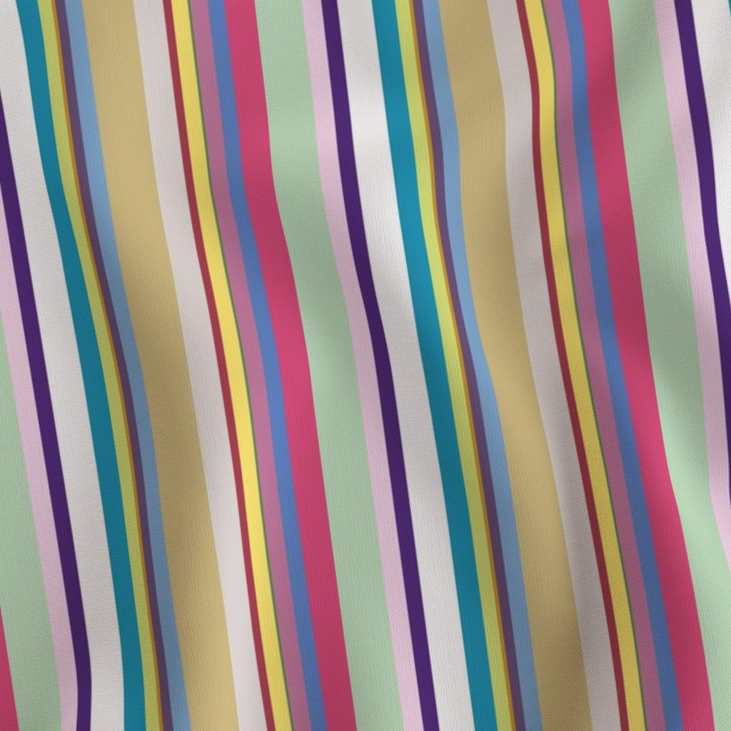 Multicolore Louis Frenchie Coordinate Candy Stripes Print Fabric iconic dog print fabric