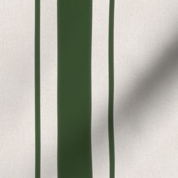 Forest Green Antique Vintage Mattress Ticking Stripe on Cream Decor Collection Home Decor Collection antique stripe fabric design