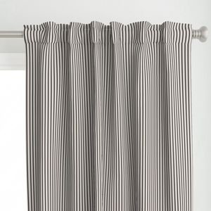 Micro Coal Black Antique Vintage Mattress Ticking Stripe on Cream Design Collection Home Styling Collection ticking stripe curtain design
