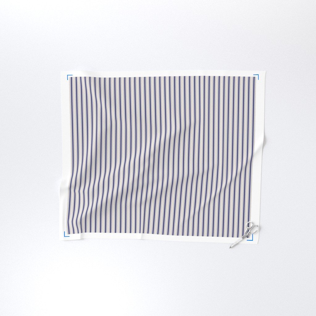 Mini Cornflower Blue Antique Vintage Mattress Ticking Stripe on Fabric antique stripe fabric