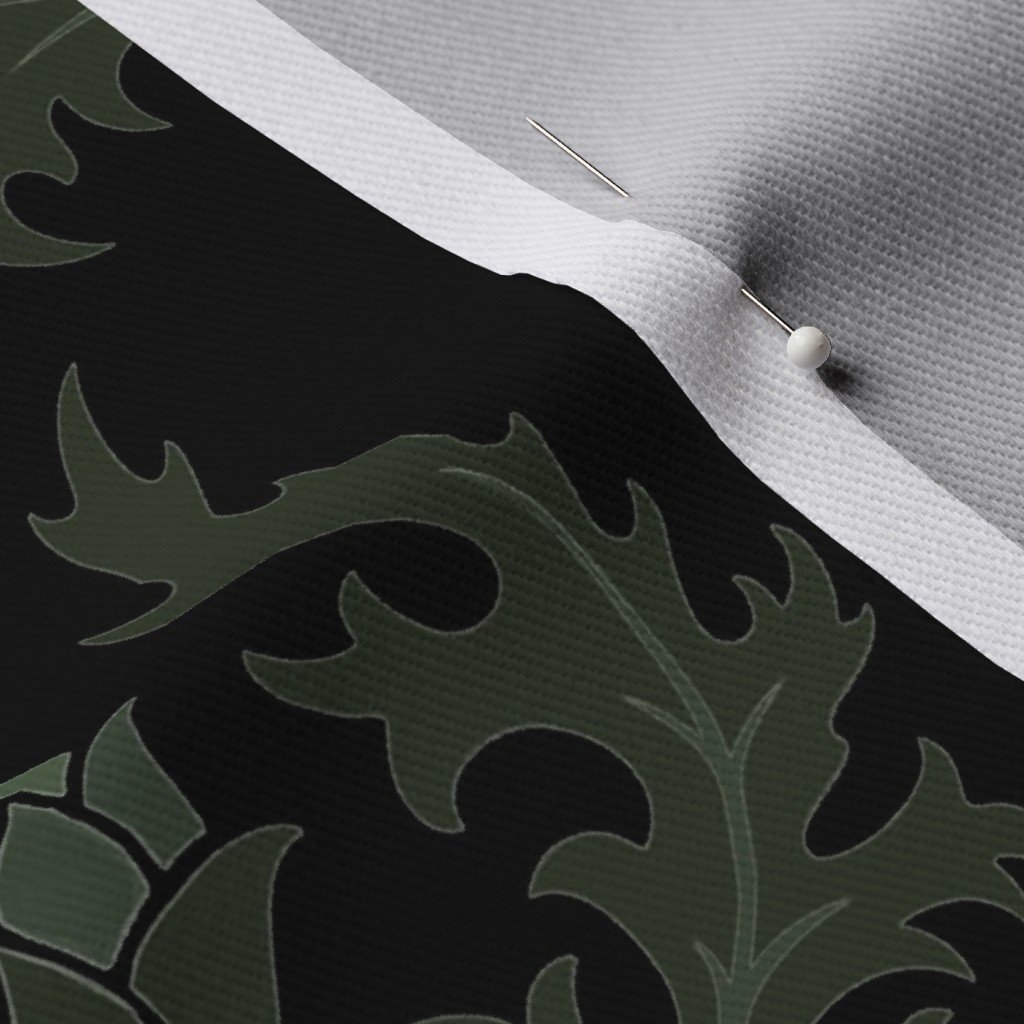 Large Scottish Thistle Flower of Scotland on Black Fabric scotland thistle fabric