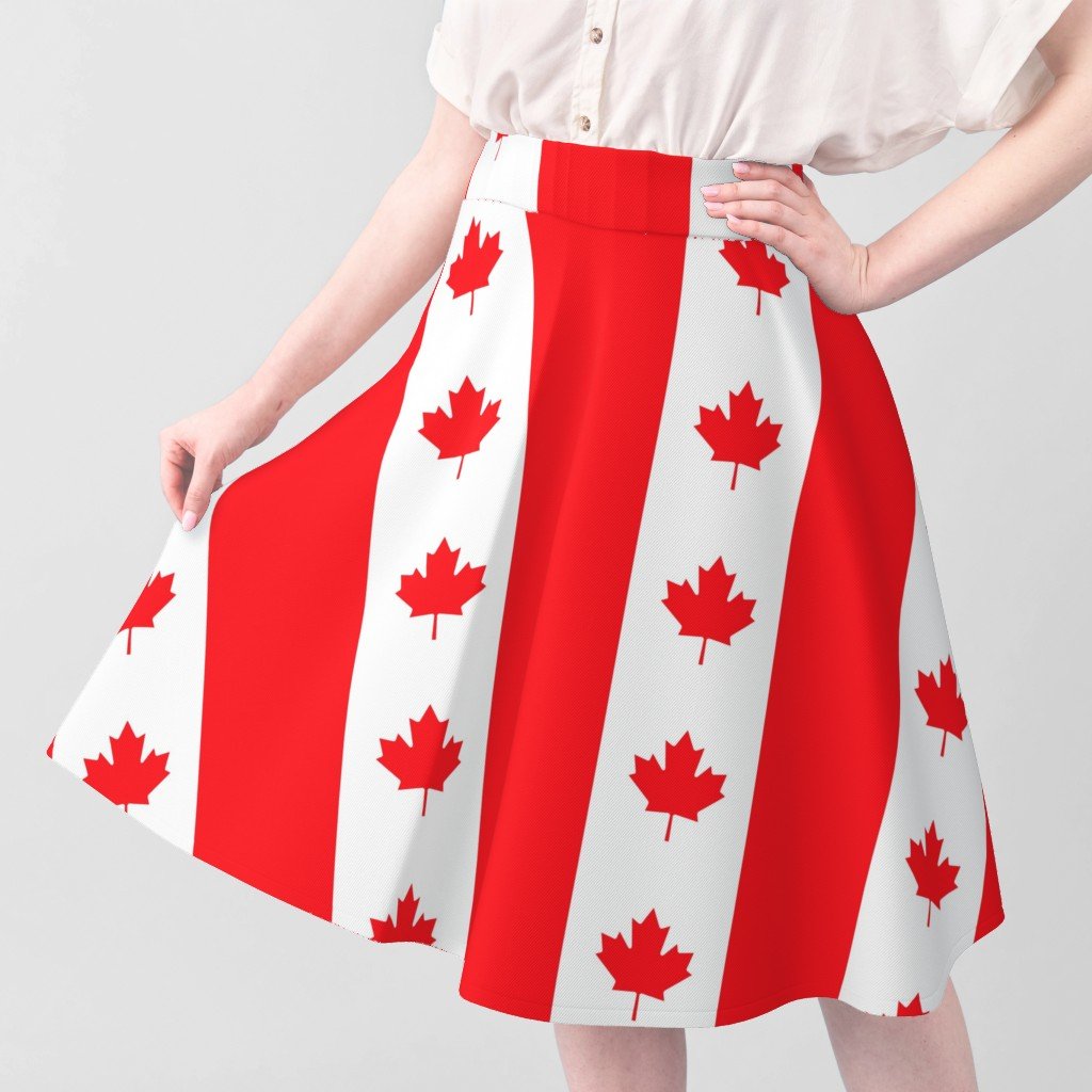 Canadian Flag Colors Red White and Maple Leaves Jumbo 6 Inch Vertical Fabric flag stripes fabric