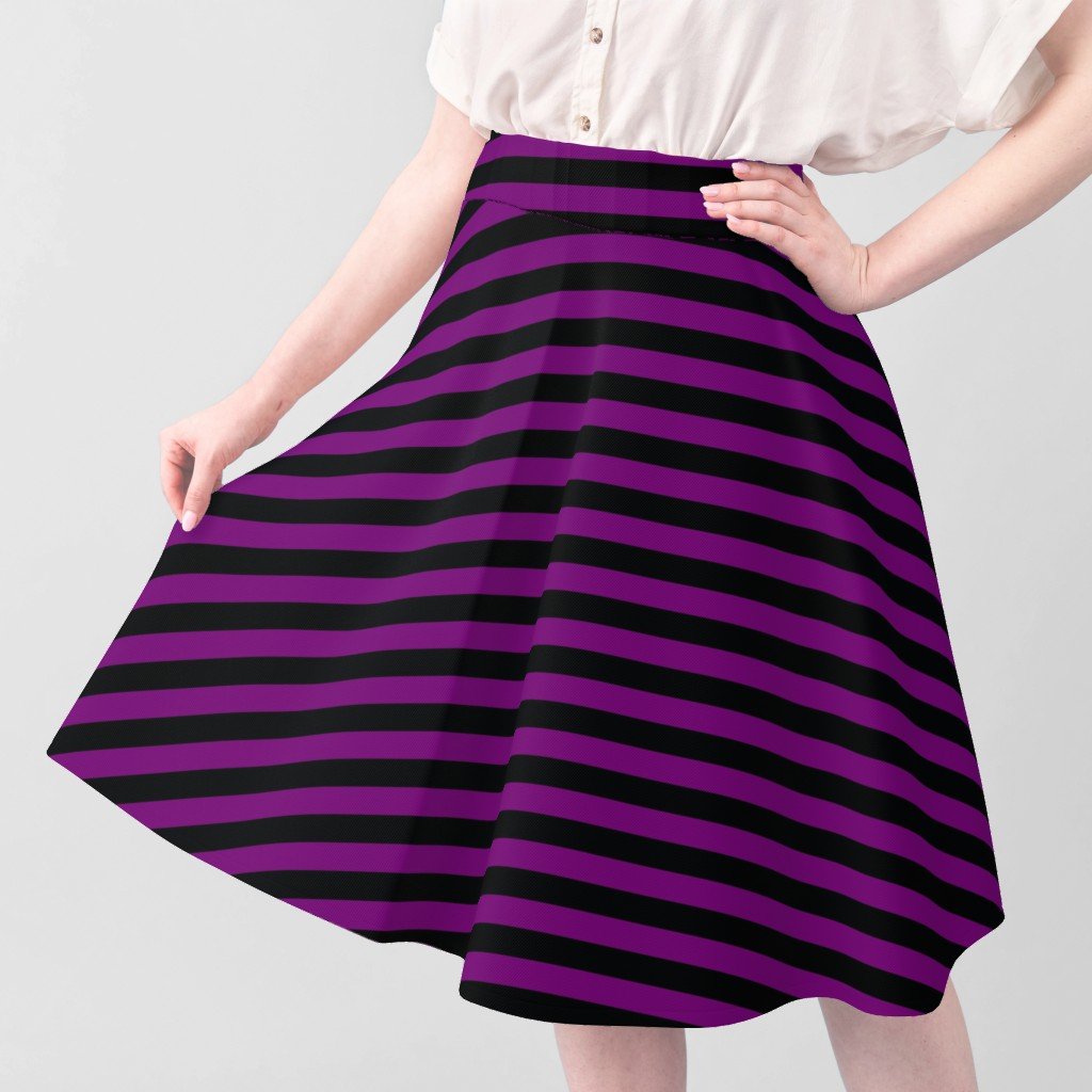 Halloween Holiday 1 inch Black and Zombie Purple Witch Stripes Fabric costume design fabric