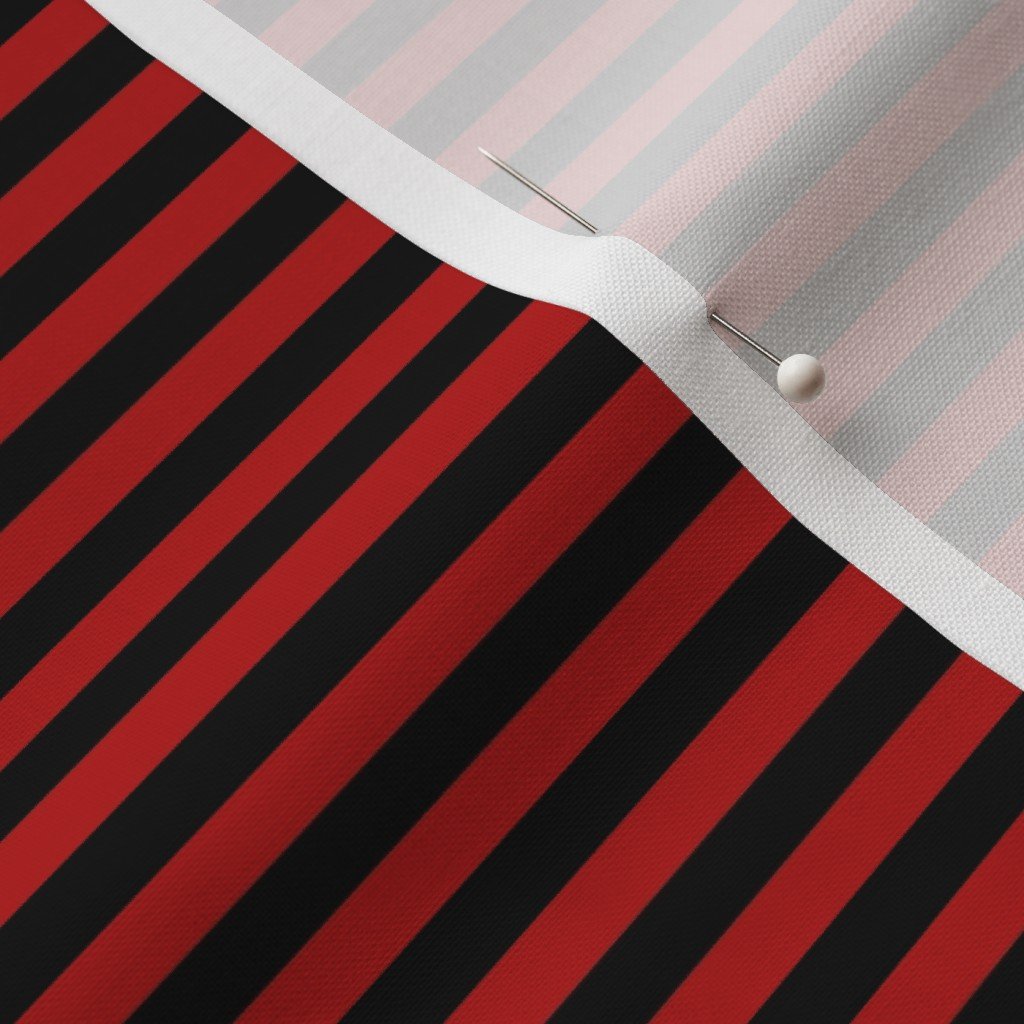 Halloween Holiday 1/4 inch Black and Blood Red Witch Stripes Fabric blood red stripe fabric