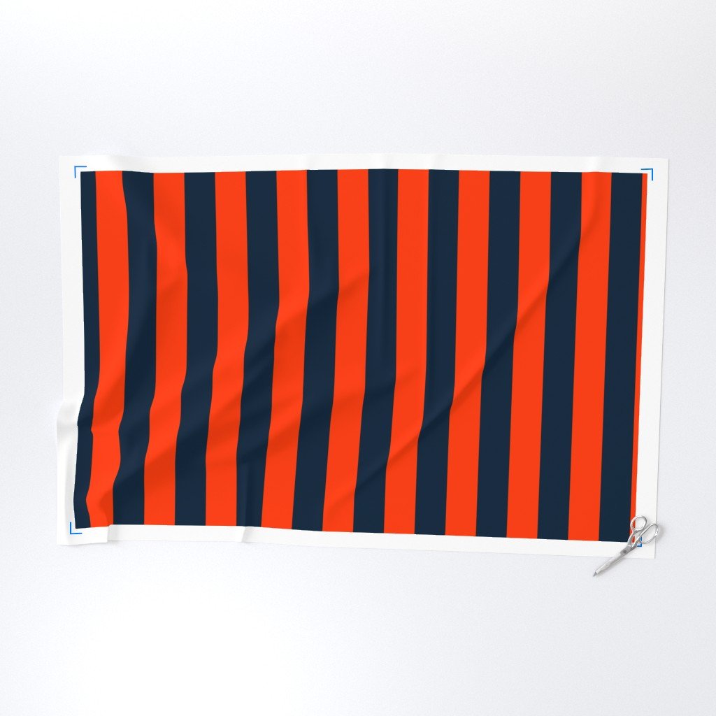 3 Inch Vertical Navy and Orange Cabana Stripes Fabric cabana stripes fabric