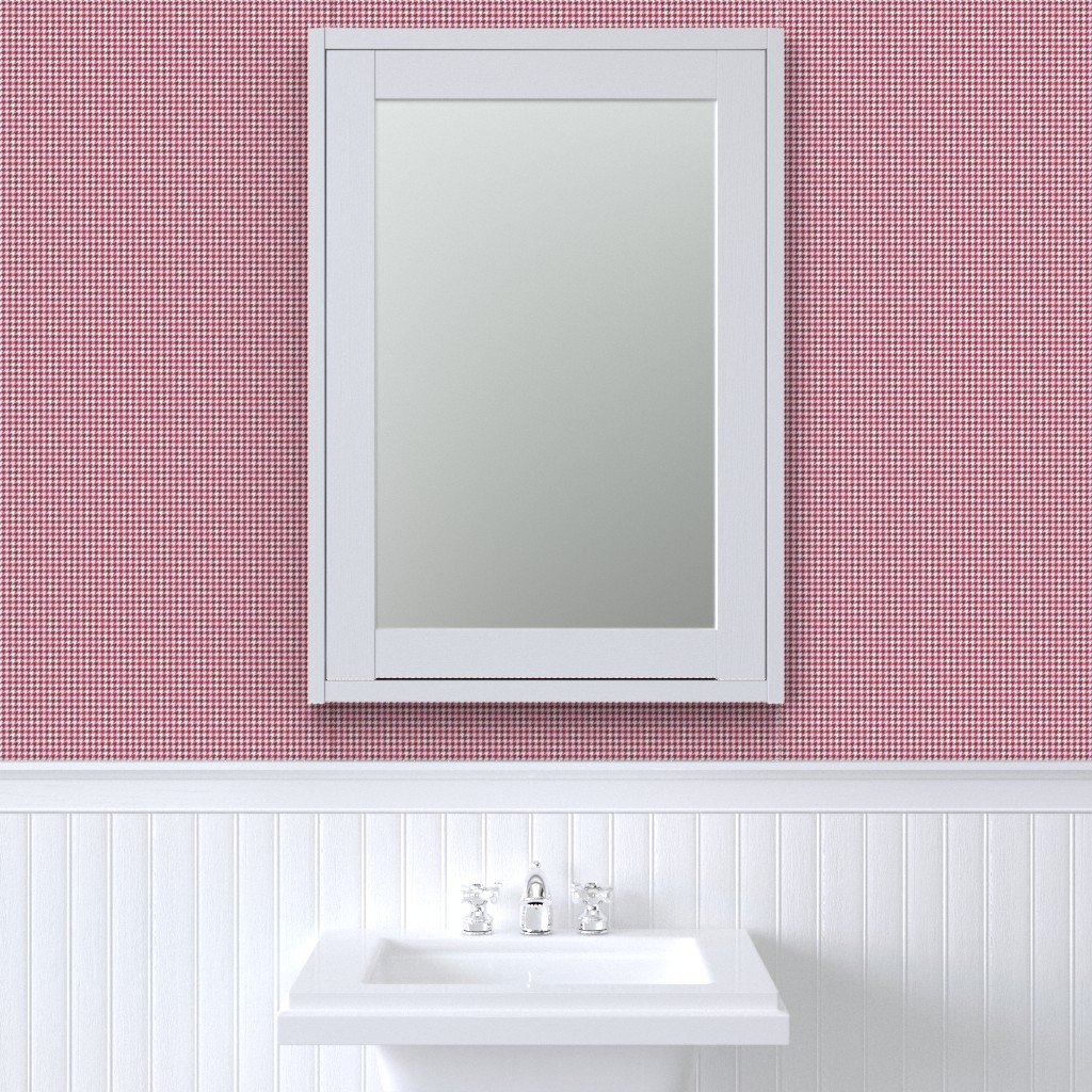 Small Burgundy Wine Red and White Hand Houndstooth Check Watercolor Wallpaper burgundy wine and wh wallpaper