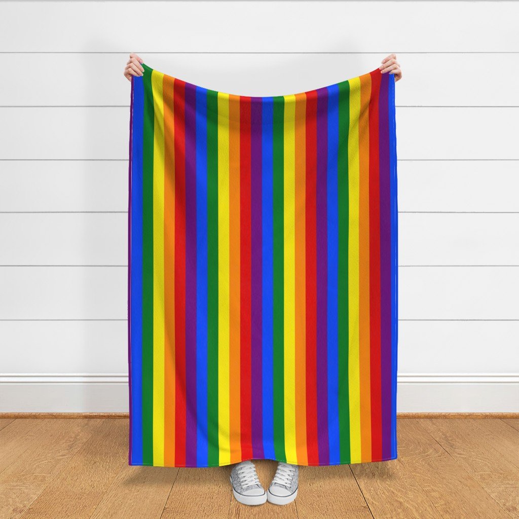 2 inch Vertical Rainbow Pride Stripes Fabric lifestyle view
