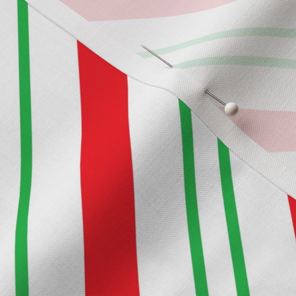 Red and Green Diagonal Christmas Candy Stripes Fabric christmas green fabric