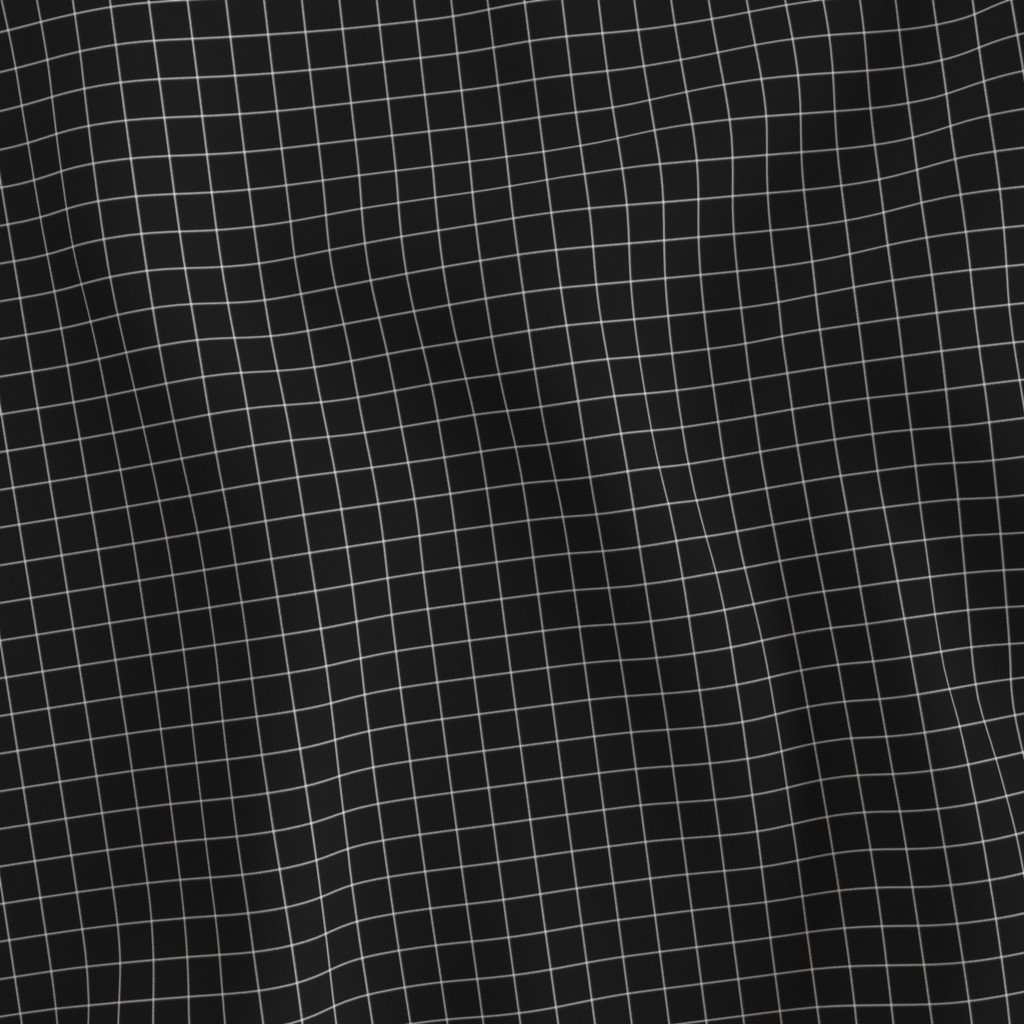 1/2 inch White Grid Lines on Black Fabric grid lines fabric