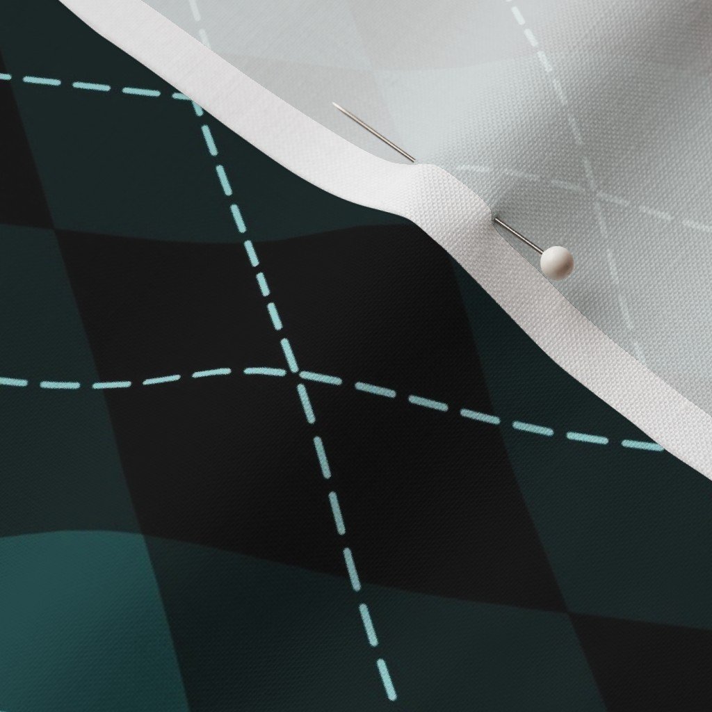Dark Teal Argyle Diamond Check Fabric lifestyle view