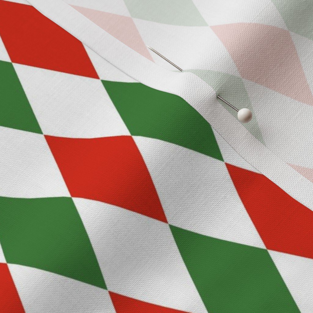 Red Green Christmas Harlequin Diamond Check 1 inch Fabric christmas harlequin fabric