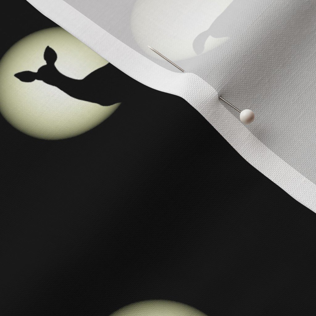 Deer Caught in Headlights Bright White- Bright Eyes in the Dark Fabric deer silhouette fabric