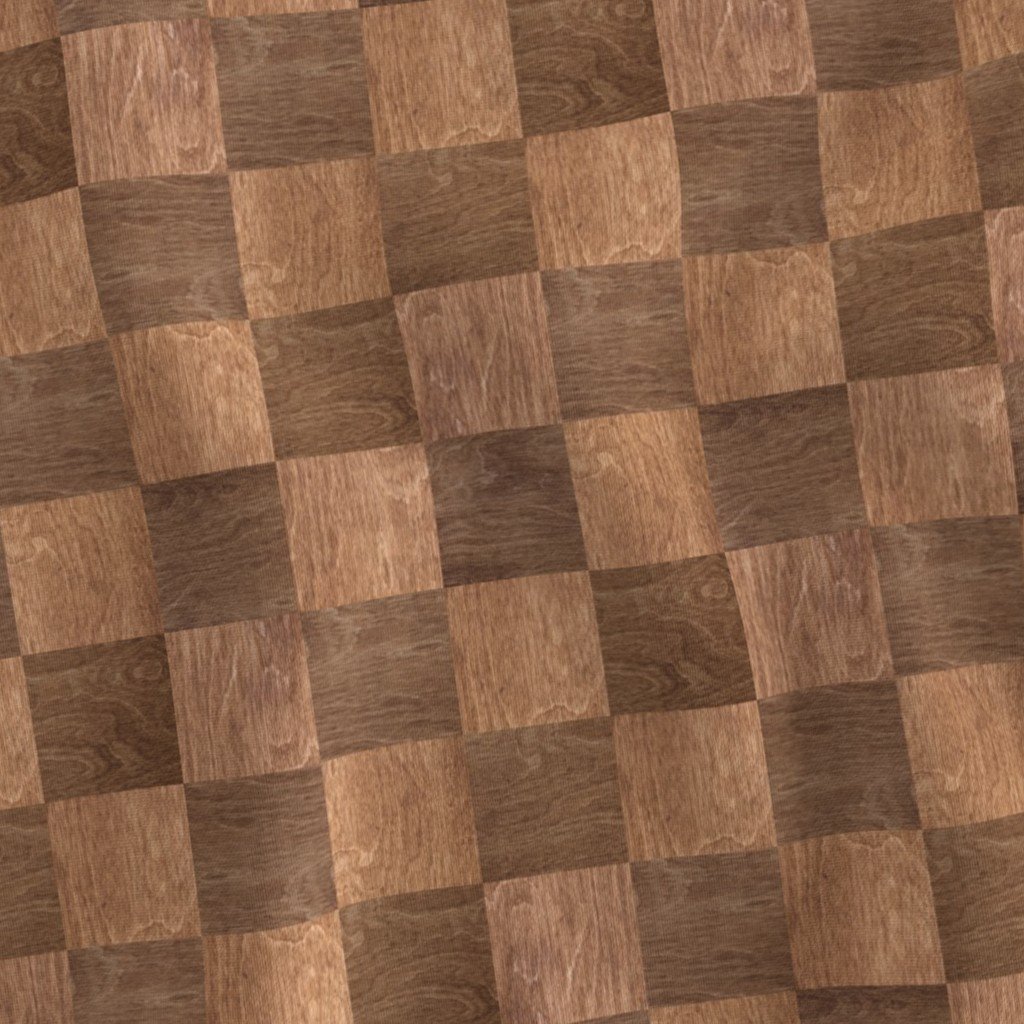 2 inch Light and Dark Wood Checkerboard Chess Pattern Fabric wood parquet fabric