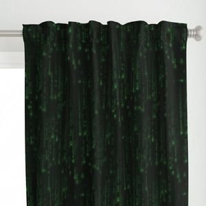 Neon Green Digital Rain Computer Code Decor Collection Decor Collection neon code curtain design