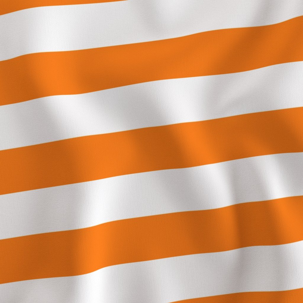 Florida Orange and White Horizontal Stripes Fabric orange and white fabric