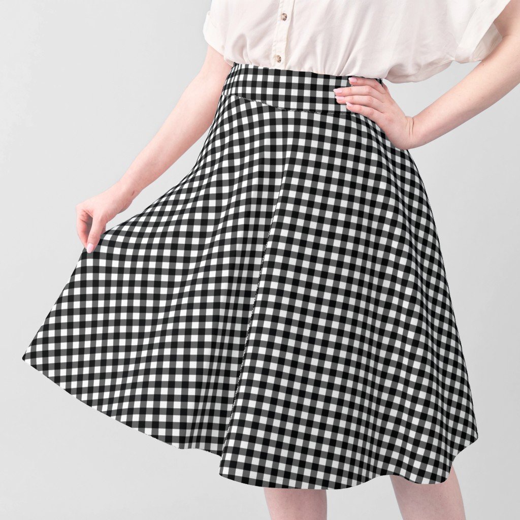 Black Color Classic Small Half Inch Gingham Check Tartan Plaid Fabric black check fabric