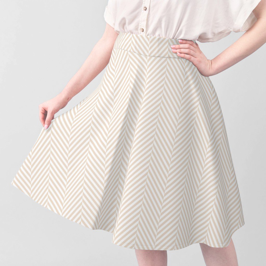 Natural and White Geometric Herringbone Pattern Fabric herringbone pattern fabric