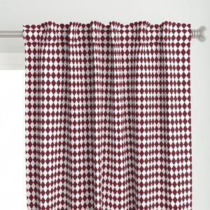 Small Wine and White Diamond Harlequin Check Pattern Design Collection Home Decor Collection diamond patterned curtain design