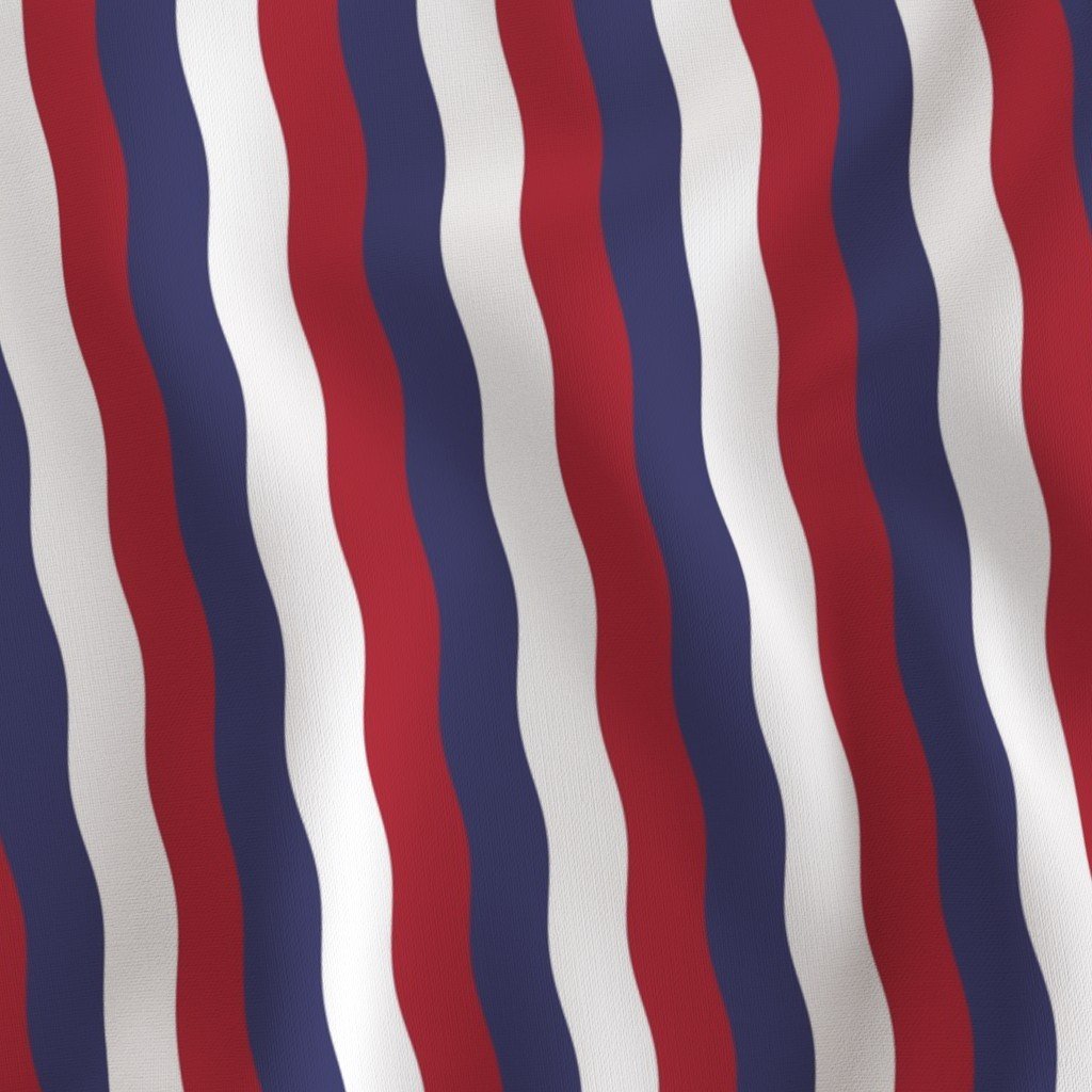 USA Red White and blue 1 inch Scalloped Vertical Waves Fabric usa colors fabric
