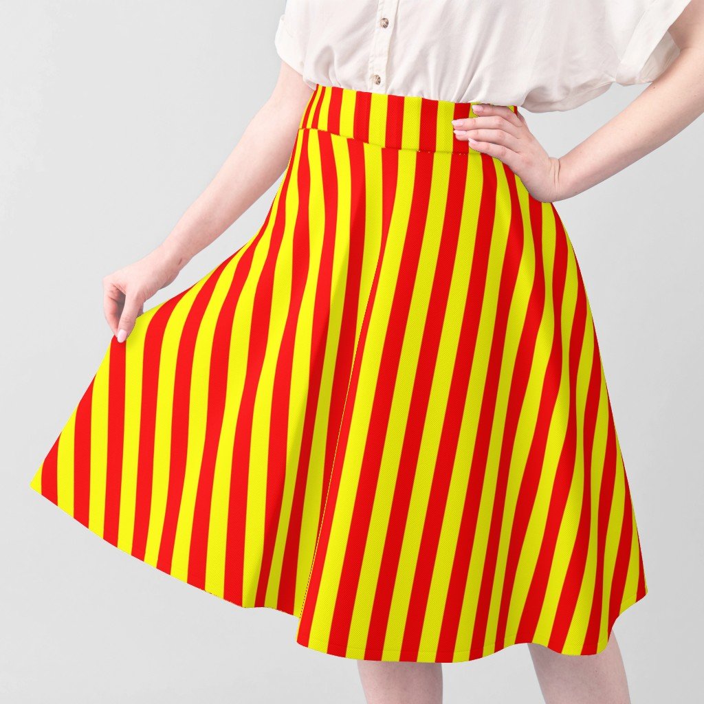 One Inch Vertical Red and Yellow School Colors Stripes Fabric school colors fabric