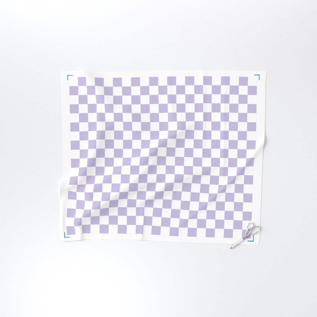 Two Inch Checks in Springtime Lavender and White Fabric lavender checked fabric