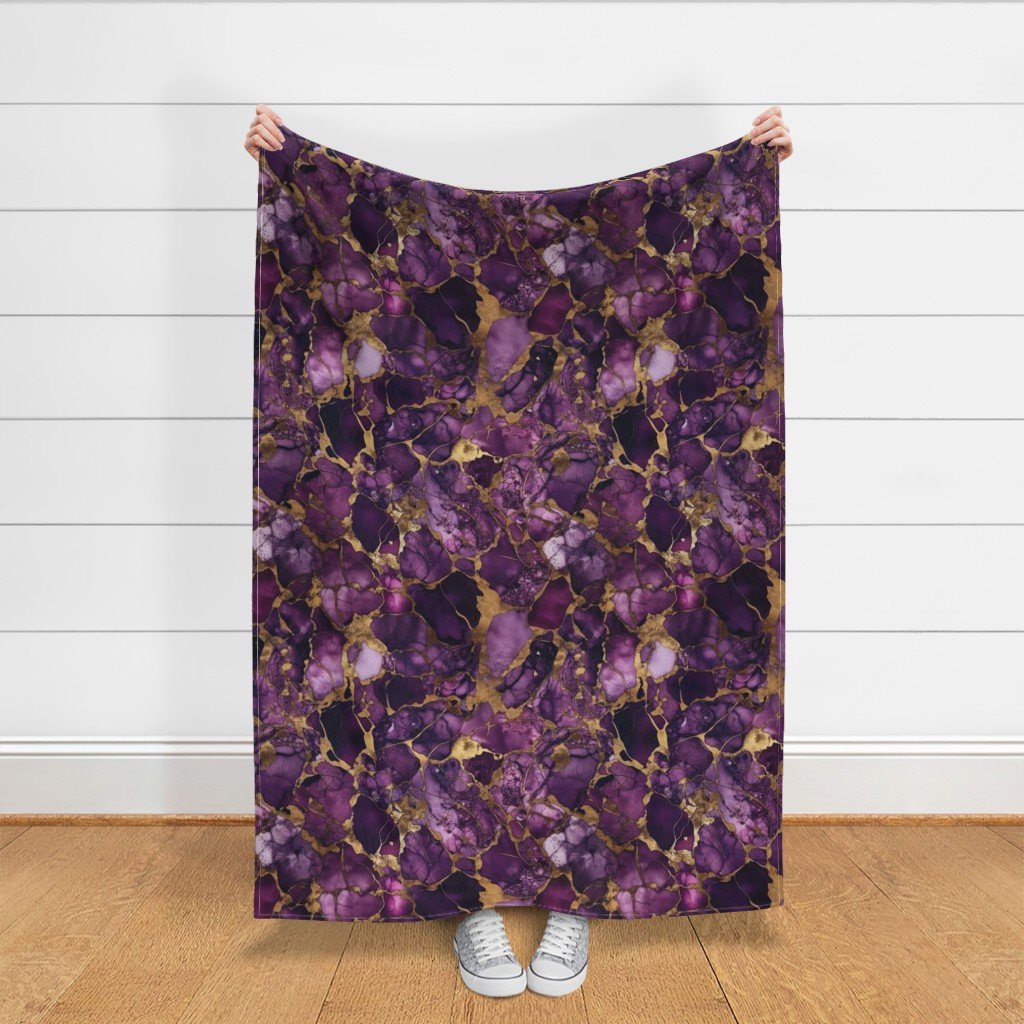 Amethyst and Gold Alcohol Ink 4 Fabric amethyst ink fabric