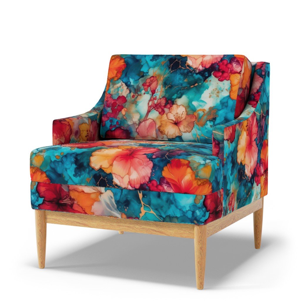 Hawaiian Alcohol Ink Fabric floral pattern fabric