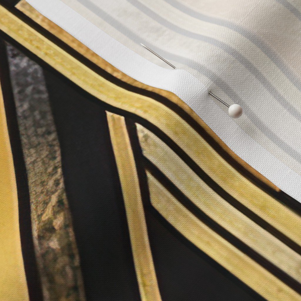 De Stijl black and gold artdeco watercolor Fabric black and gold fabric