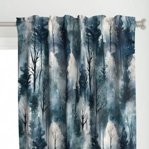 Endless Winter Dreamscape Trees in Misty Forest Decor Collection Design Collection misty forest curtain design