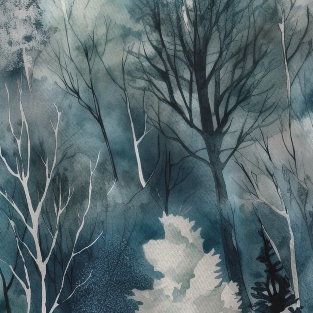Endless Winter Forest Dreamscape Trees in Misty Forest Fabric misty forest fabric