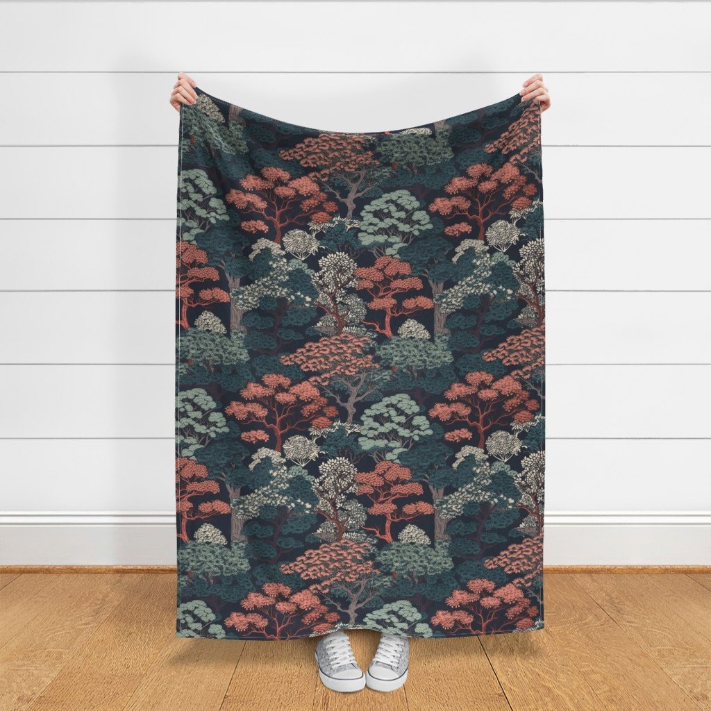 Japanese Tranquility Garden Endless Forest Interior Collection Decor Collection japanese forest fabric