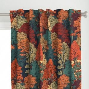 New England Endless Forest Fall Trees Home Styling Collection Home Styling Collection autumnal garden curtain design