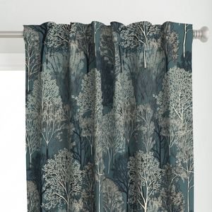 New England Endless Forest Trees Winter Design Collection Home Styling Collection new england forest curtain design