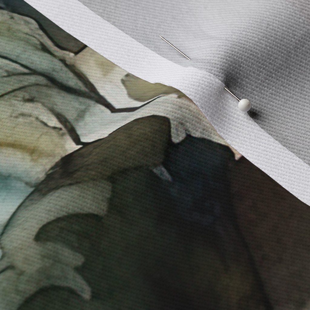 English Village Houses in Watercolor Fabric english village fabric