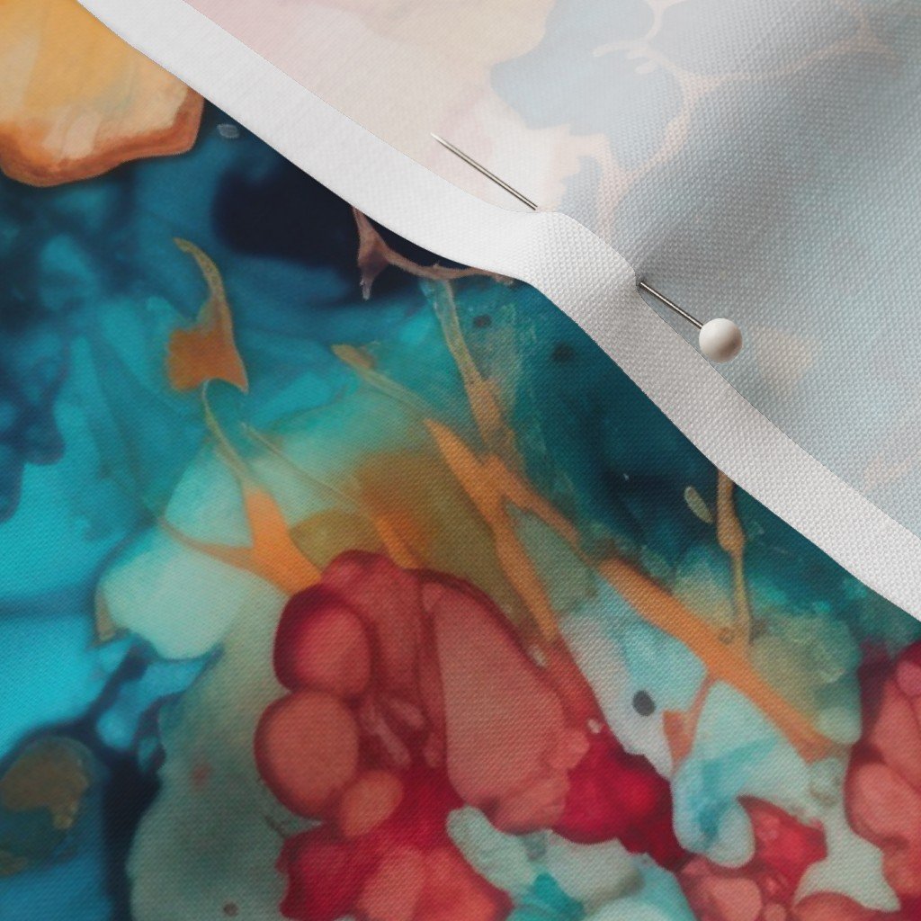 Small Hawaiian Alcohol Ink Fabric inky pattern fabric