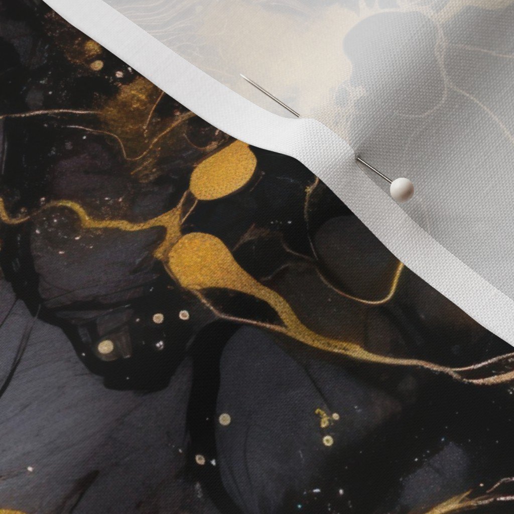 Small Black and Gold Alcohol Ink 2 Fabric alcohol ink pattern fabric